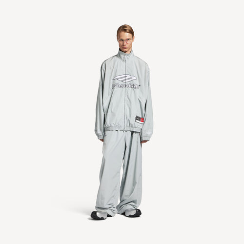 Men's 3b Football Polo Hoodie in Grey/white